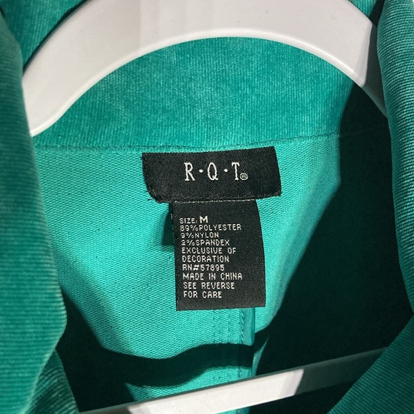 37-3 R.Q.T green pin wale corduroy zip up jacket M - Picture 6 of 9